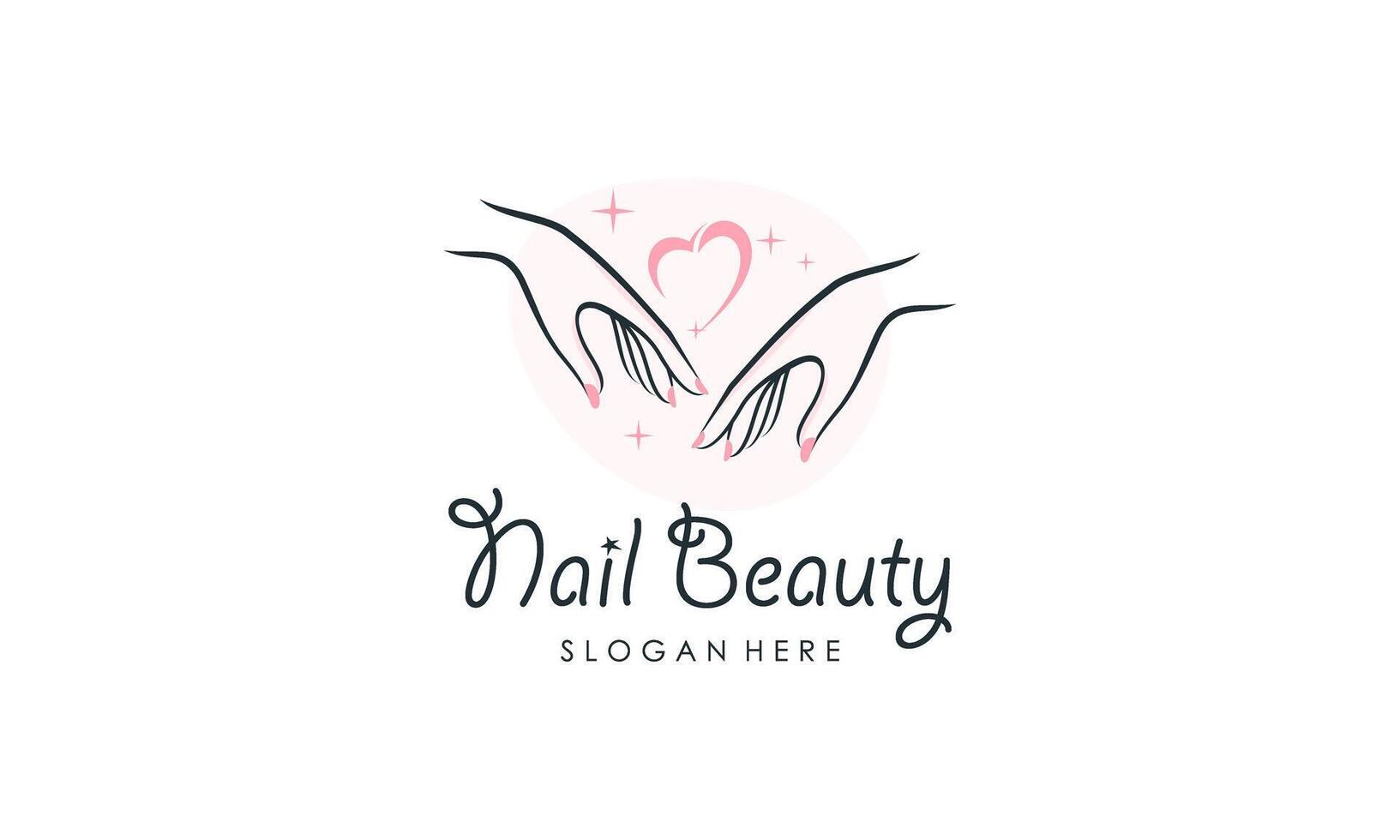 Nail beauty logo design with creative element style vector