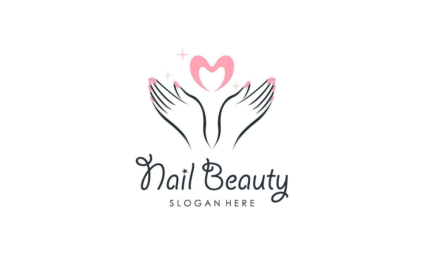 Nail beauty logo design with creative element style vector