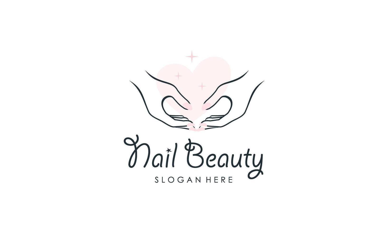 Nail beauty logo design with creative element style vector