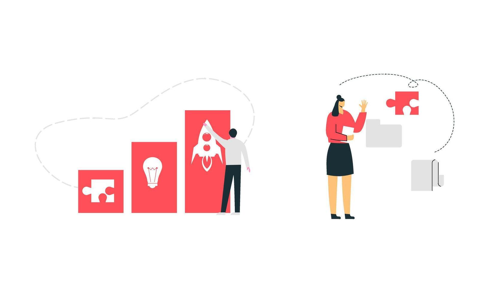 Success blossoms where inspiration and conceptual innovation concept vector