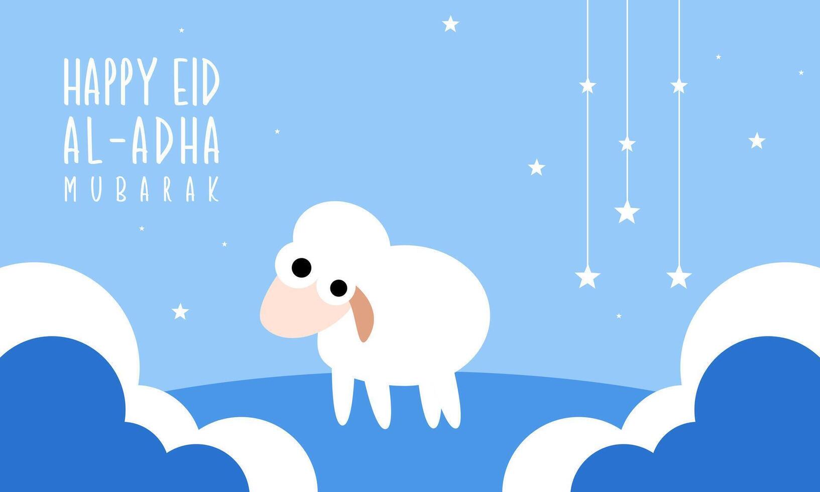 Happy eid al adha mubarak cute background vector