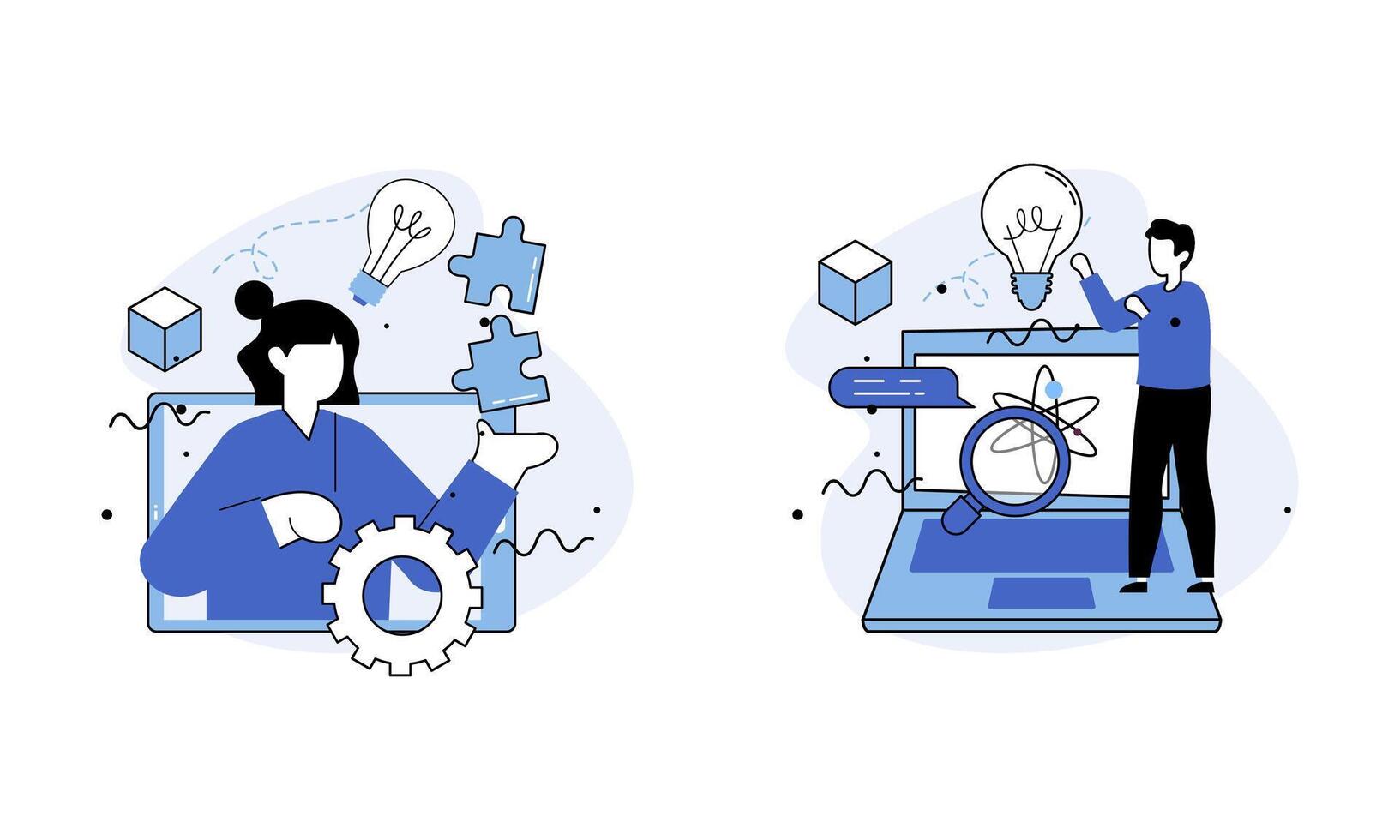 Success blossoms where inspiration and conceptual innovation concept vector