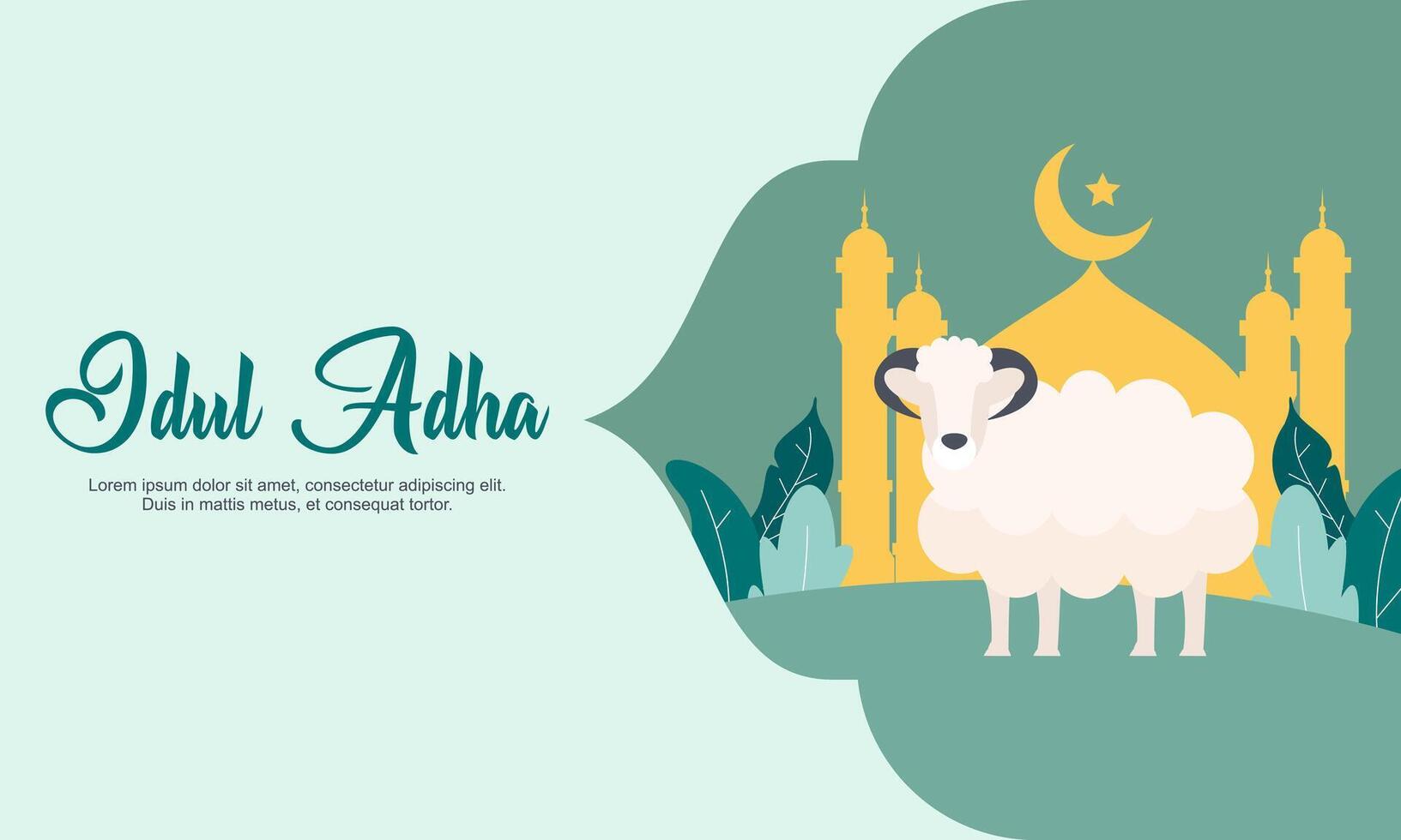 Happy eid al adha mubarak cute background vector