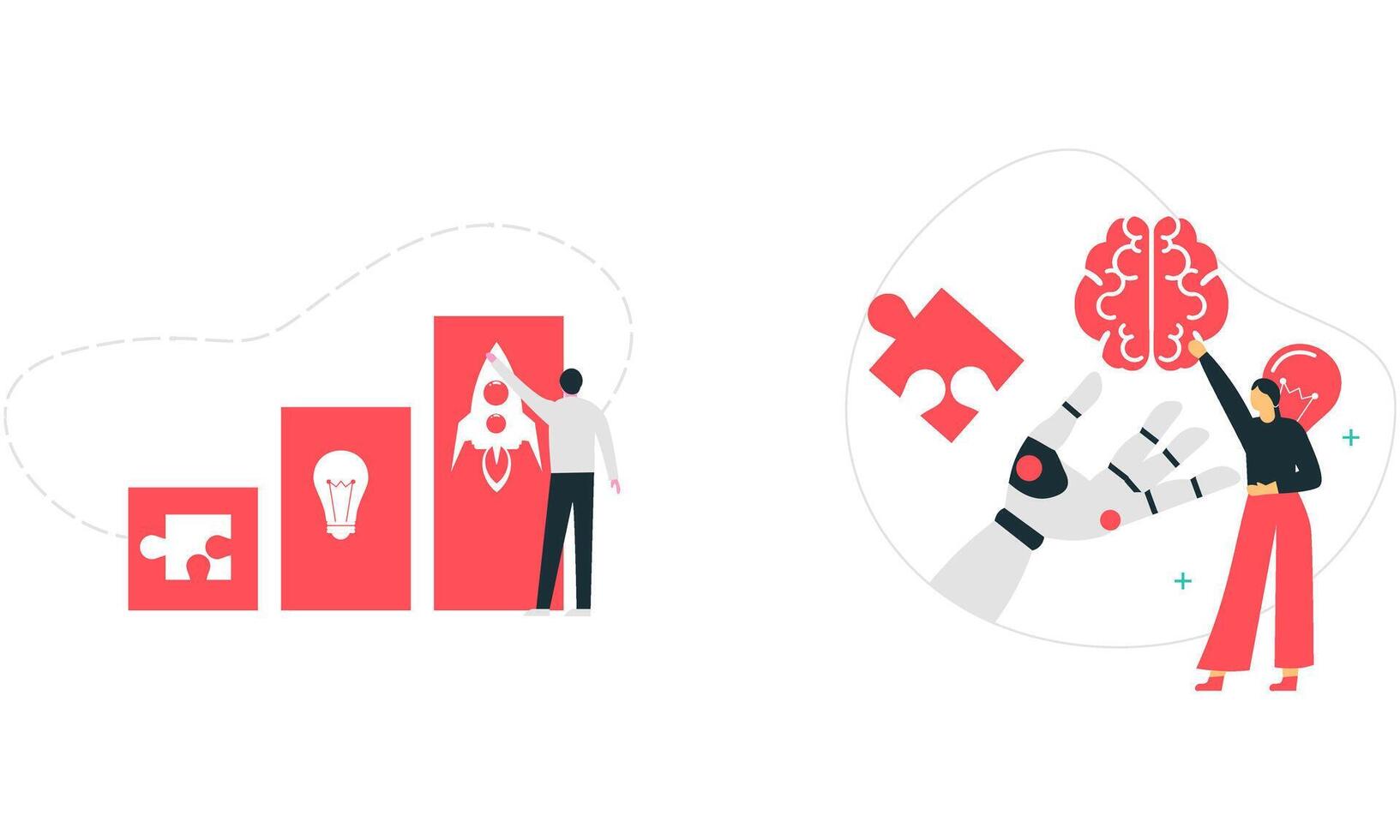 Success blossoms where inspiration and conceptual innovation concept vector