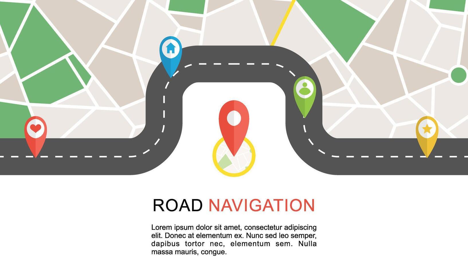 Navigation concept with pin pointer illustration vector