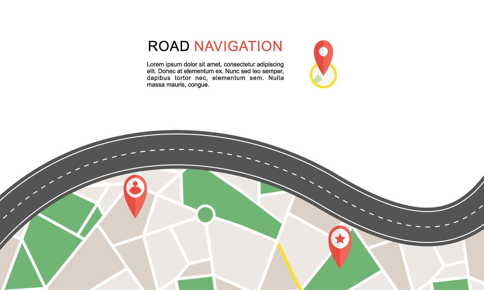 Navigation concept with pin pointer illustration vector
