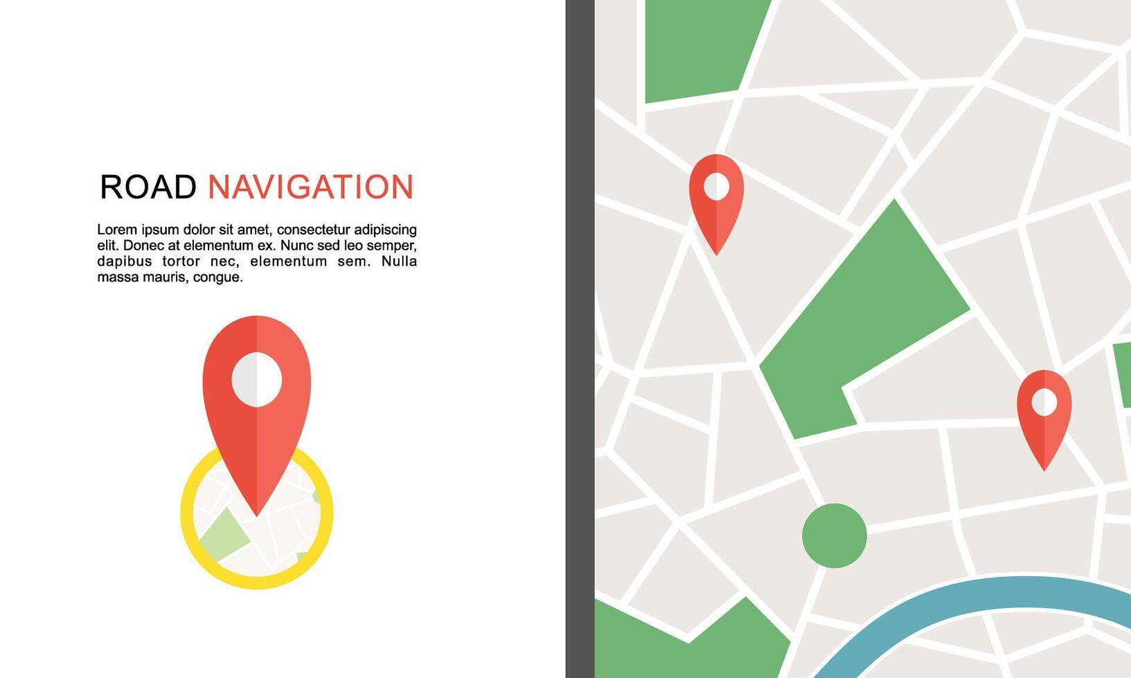 Navigation concept with pin pointer illustration vector