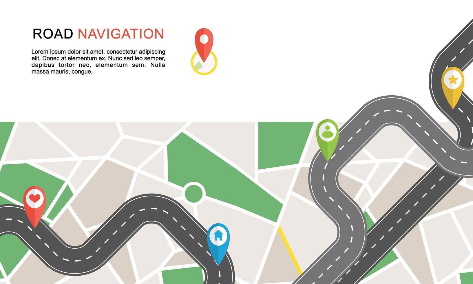 Navigation concept with pin pointer illustration vector