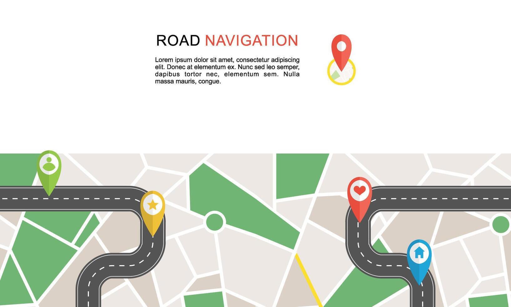 Navigation concept with pin pointer illustration vector