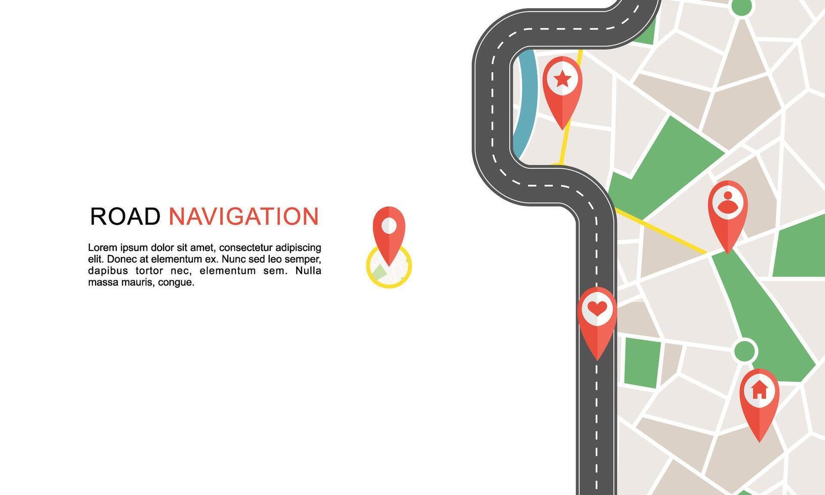 Navigation concept with pin pointer illustration vector