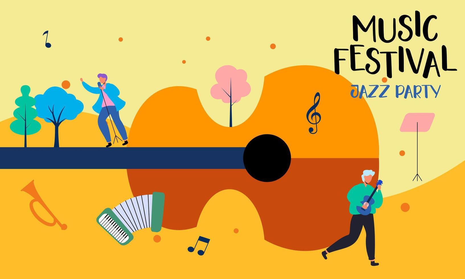 Posters for a summer live music festival or jazz party vector