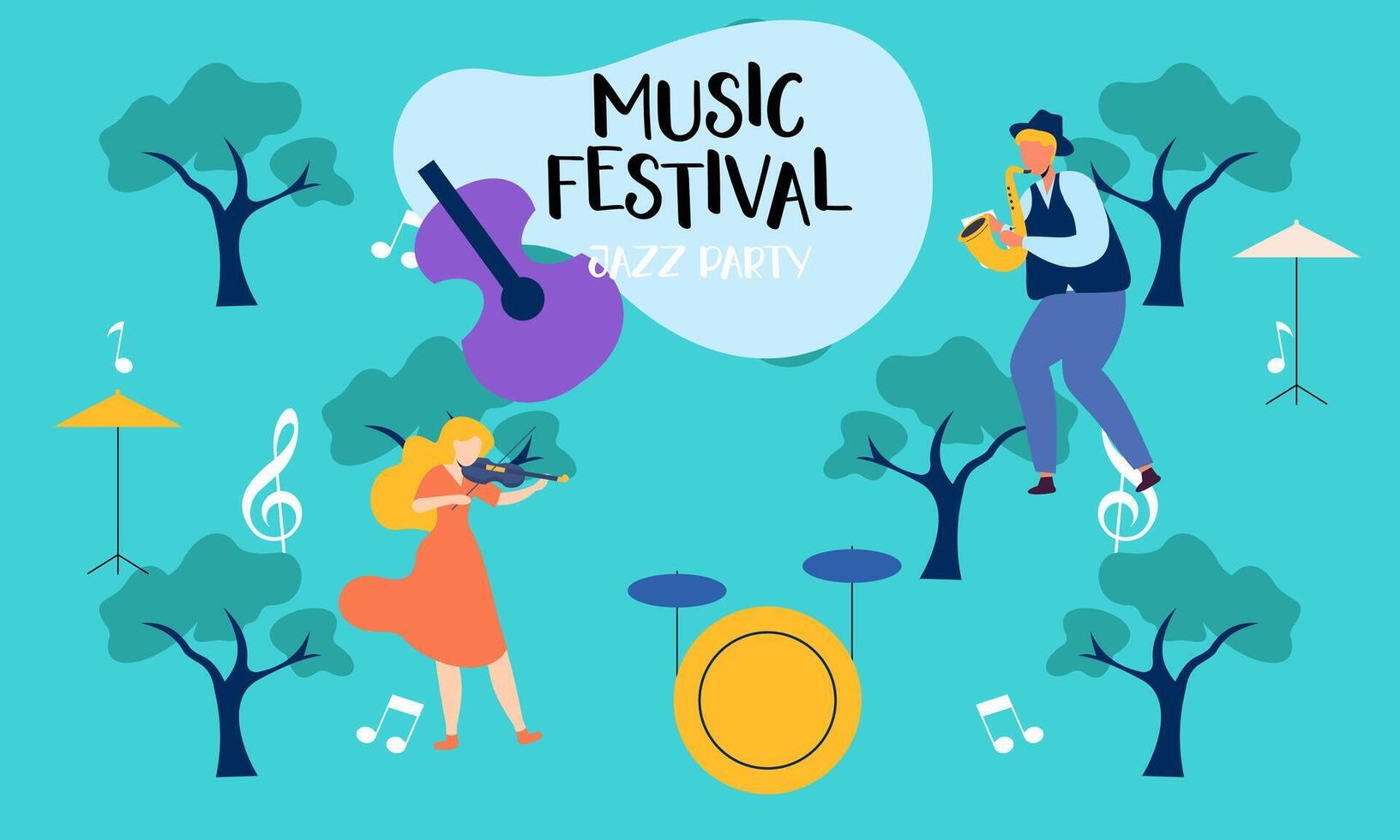Posters for a summer live music festival or jazz party vector