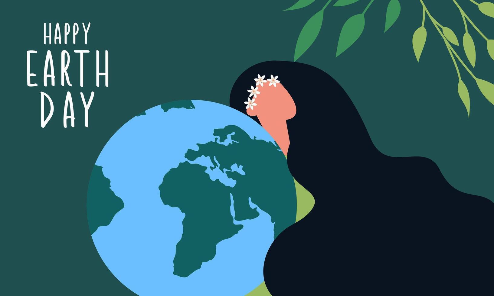 Earth day poster illustration vector