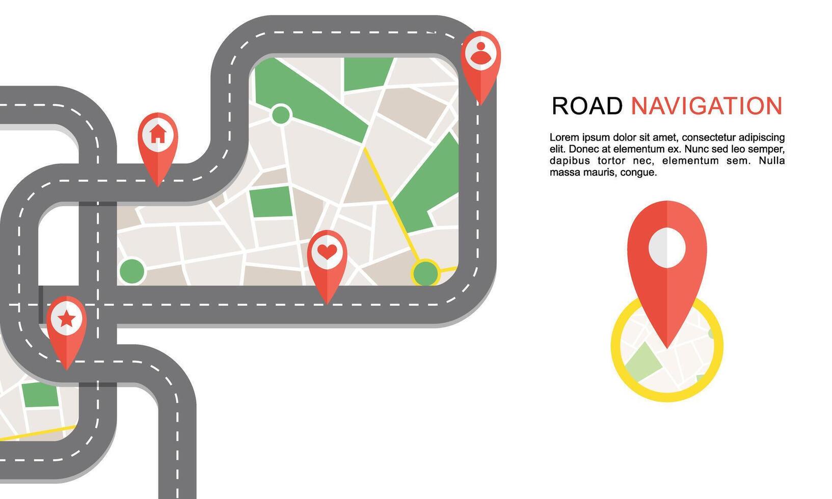 Navigation concept with pin pointer illustration vector