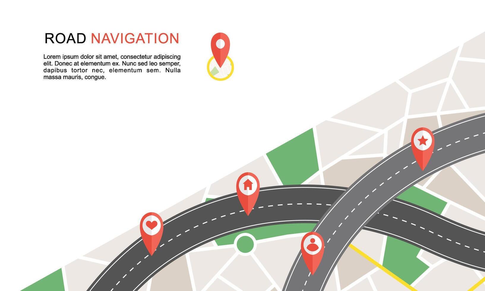 Navigation concept with pin pointer illustration vector