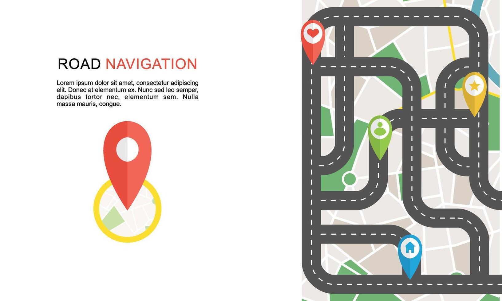Navigation concept with pin pointer illustration vector