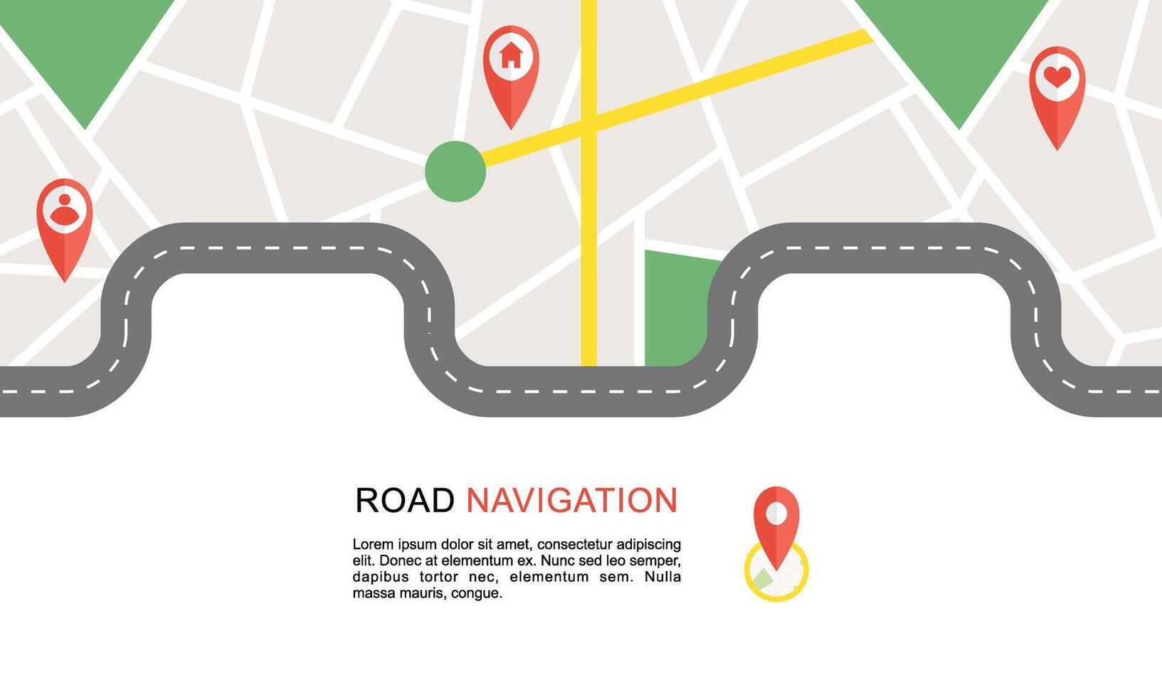 Navigation concept with pin pointer illustration vector