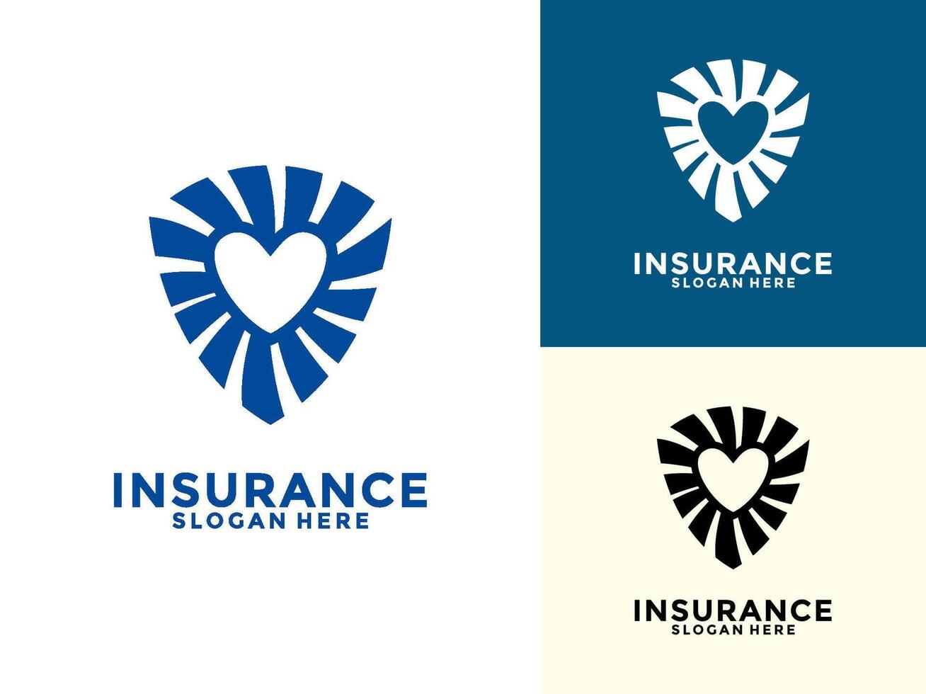Life insurance Logo Design , Care And Protection Insurance with Shield Logo Icon Template vector
