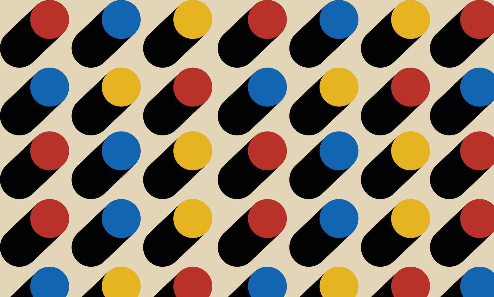 Minimal Bauhaus Abstract Posters Set. Swiss Design composition with geometric shapes. Modern pattern. Optical Illusion Background. vector