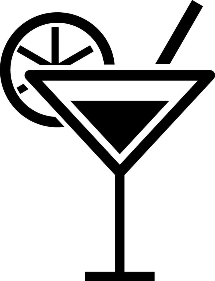 Cocktail icon Drink stencil clipart Engraving vector