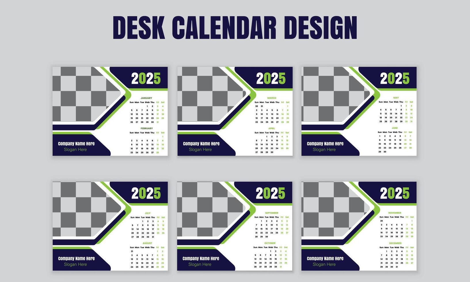 Desk calendar design 2025.Prin-ready editable template design vector