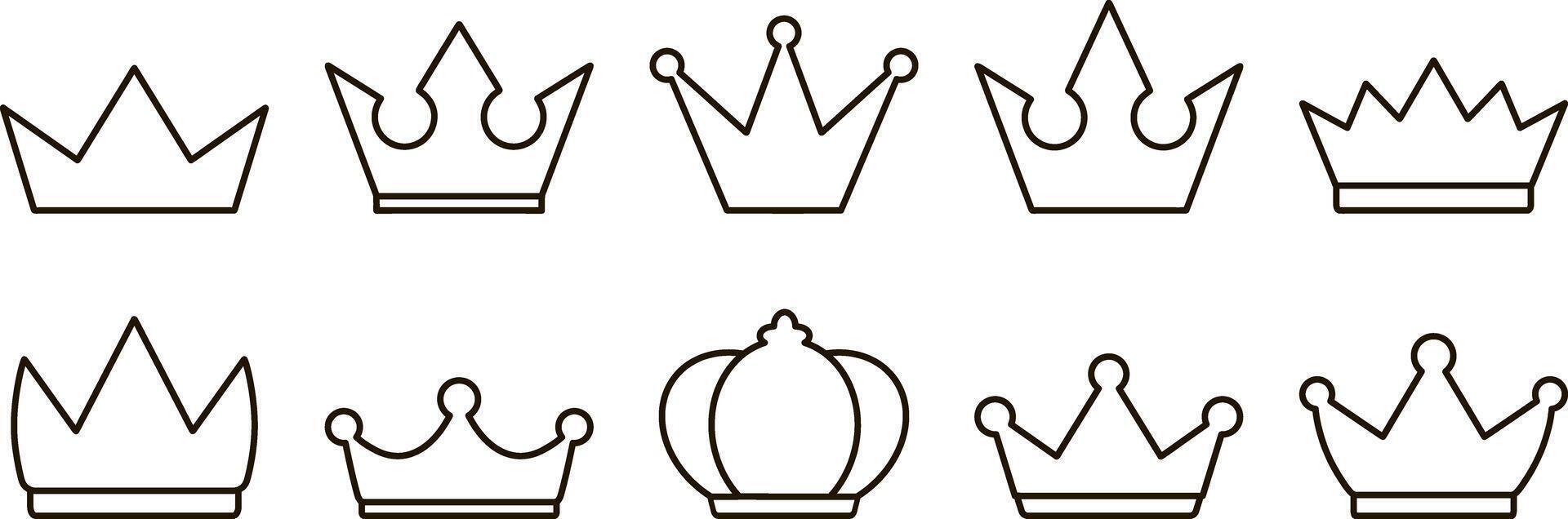 Doodle crown icon Sketch clipart vector