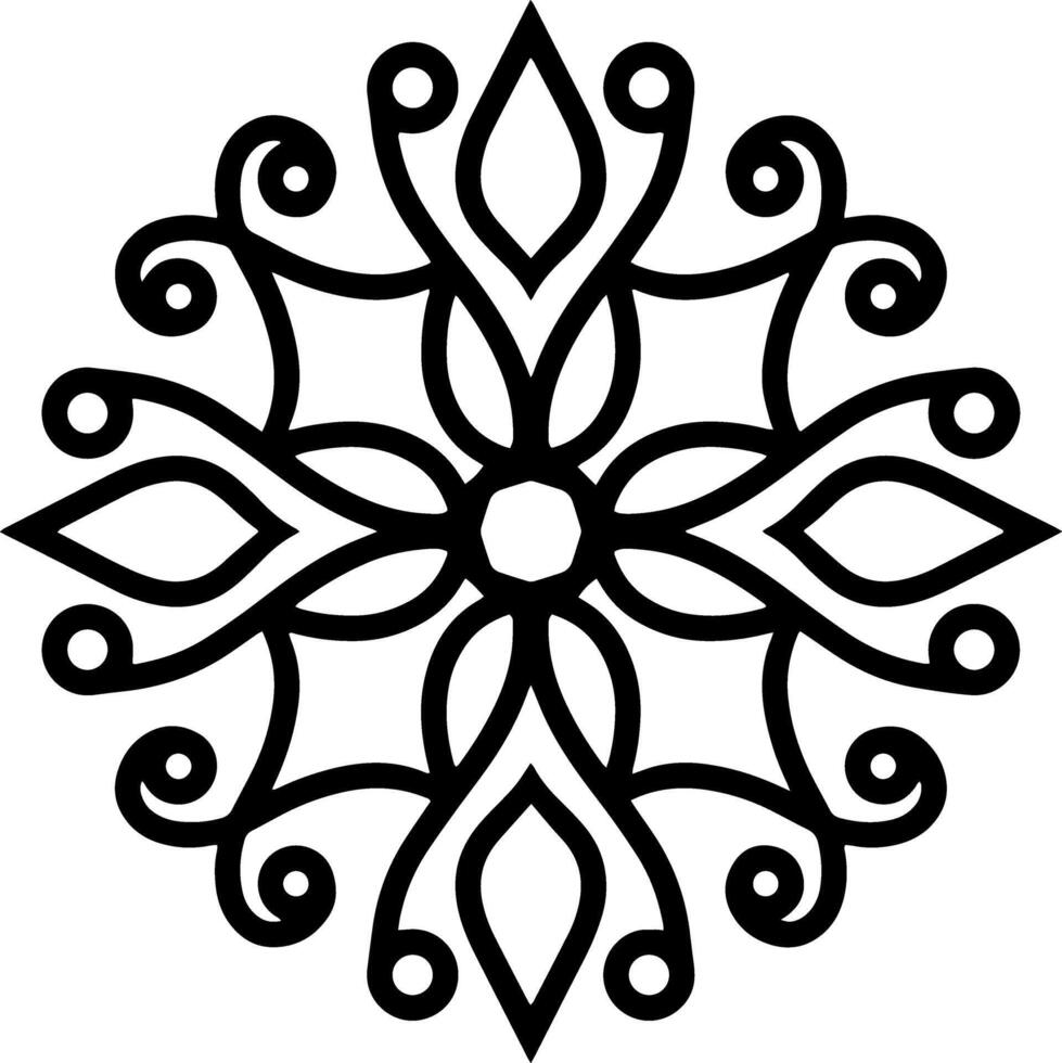 Snowflake icon Christmas and winter emblem Xmas Mandala vector