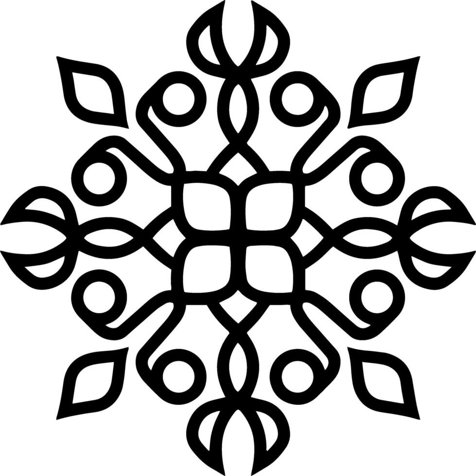 Snowflake icon Christmas and winter emblem Xmas Mandala vector