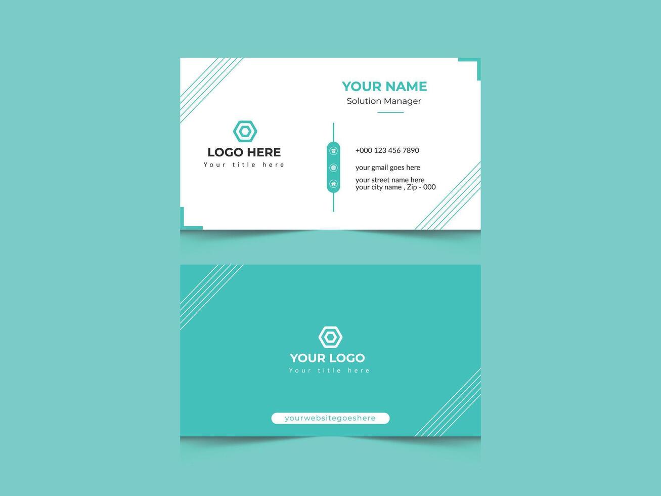 modern creative simple clean business card or visiting card design template with unique shapes Pro template vector