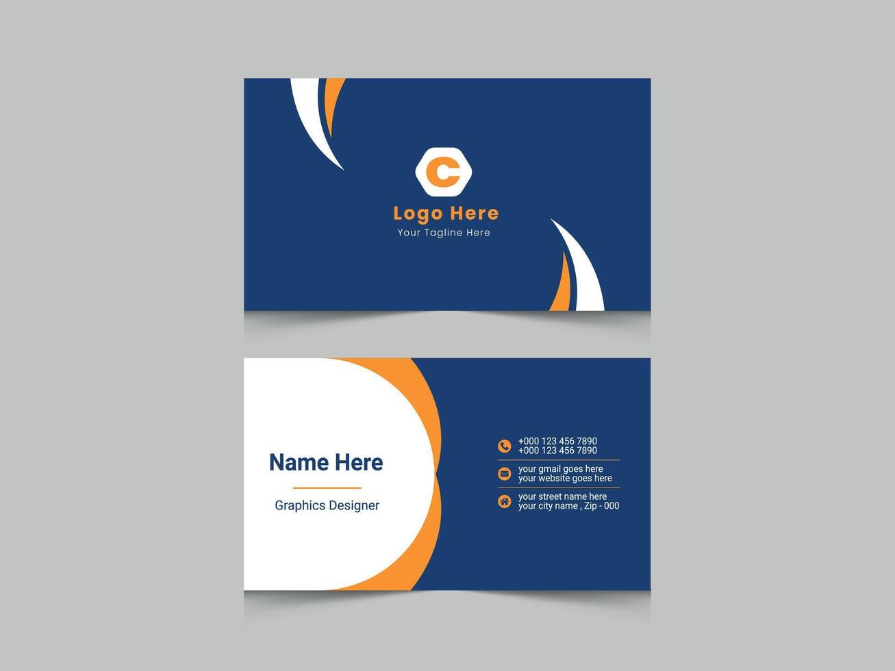modern creative simple clean business card or visiting card design template with unique shapes Pro template vector