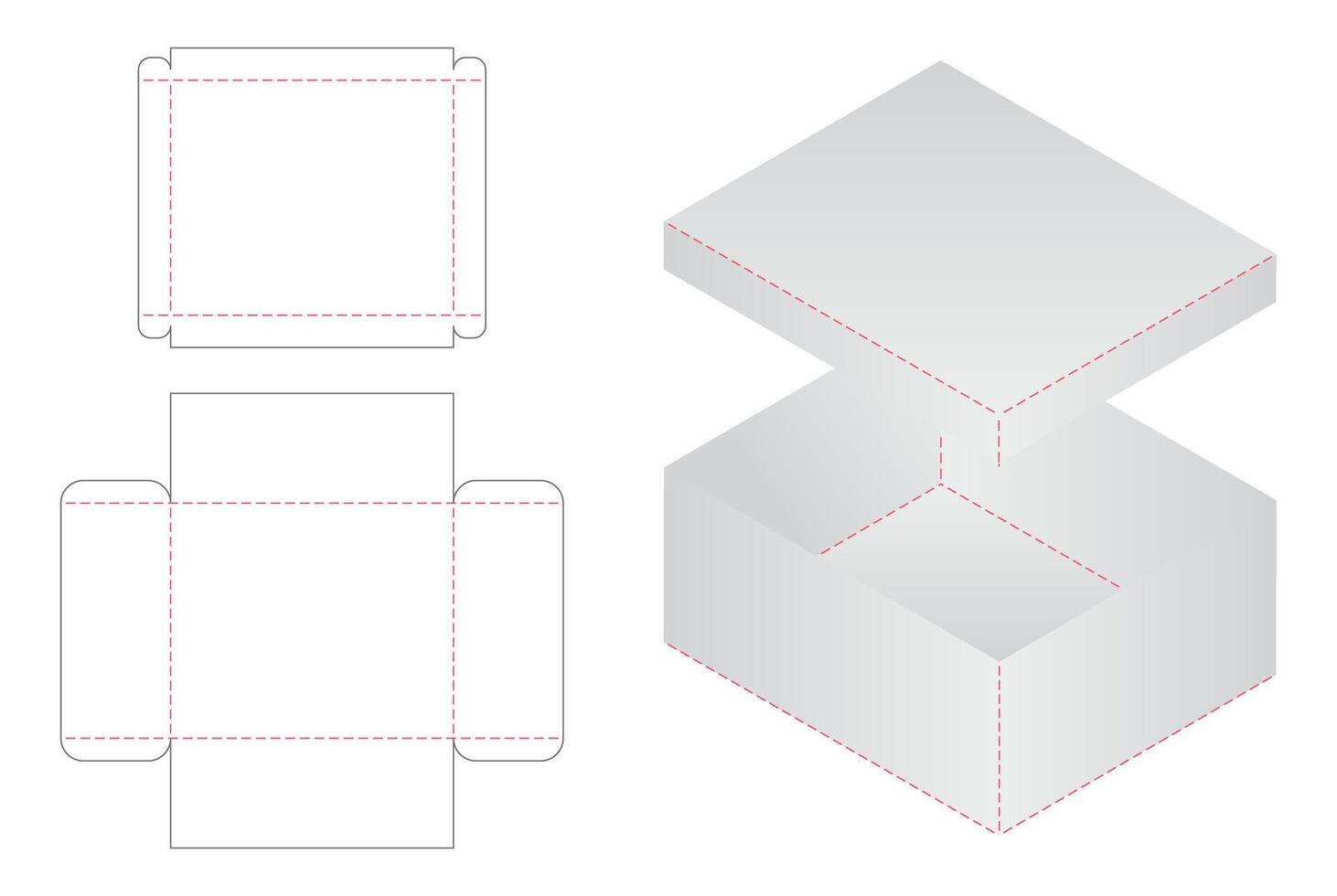 Box packaging die cut template design. 3d mock-up vector