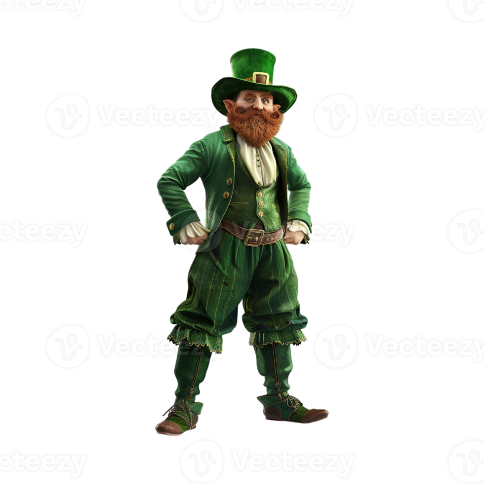 Cartoon Leprechaun on Transparent Background png