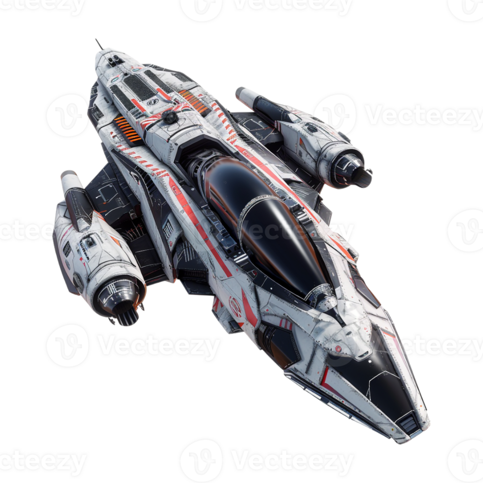 Futuristic Space Ship on Transparent Background png