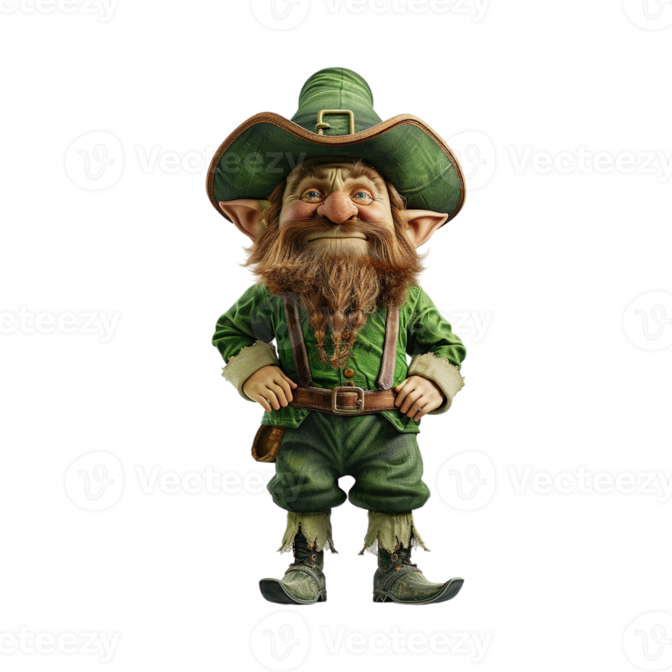 Cartoon Leprechaun on Transparent Background png