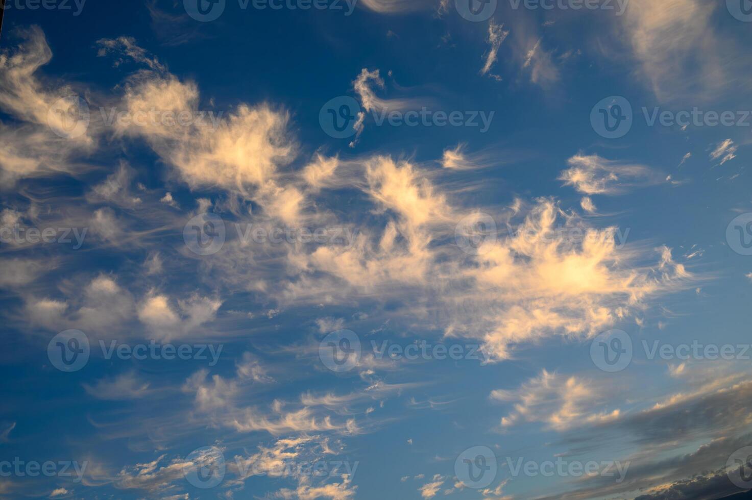 Real day sky - real blue sky during daytime with white light clouds Freedom and peace 2 photo