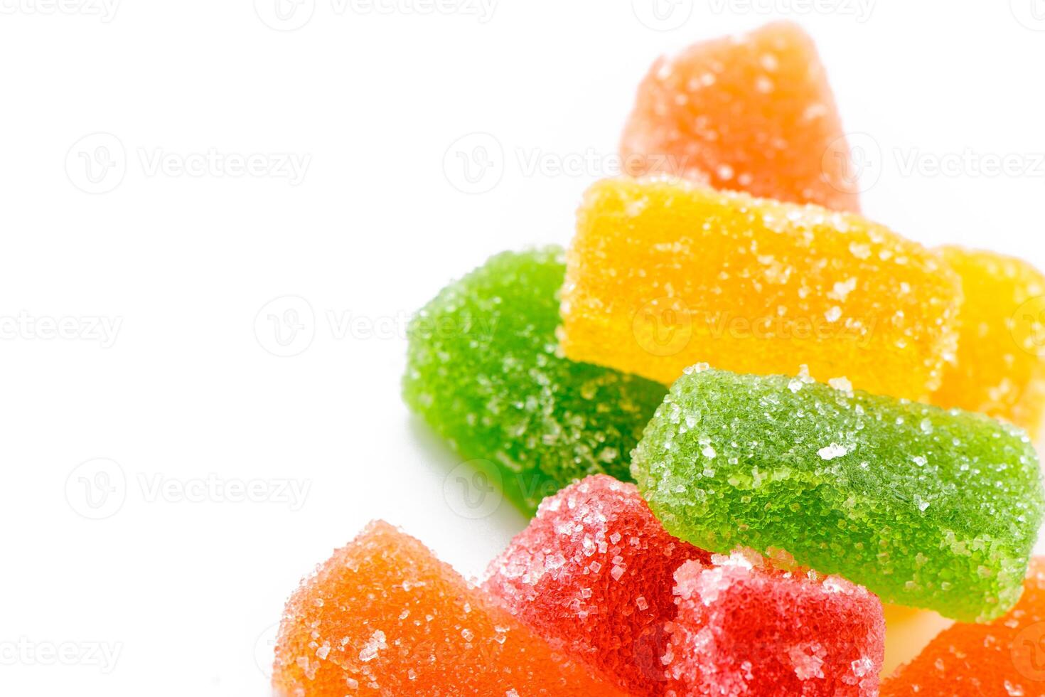 Soft candies, multi-colored marmalade, long, close-up, selective focus 1 photo