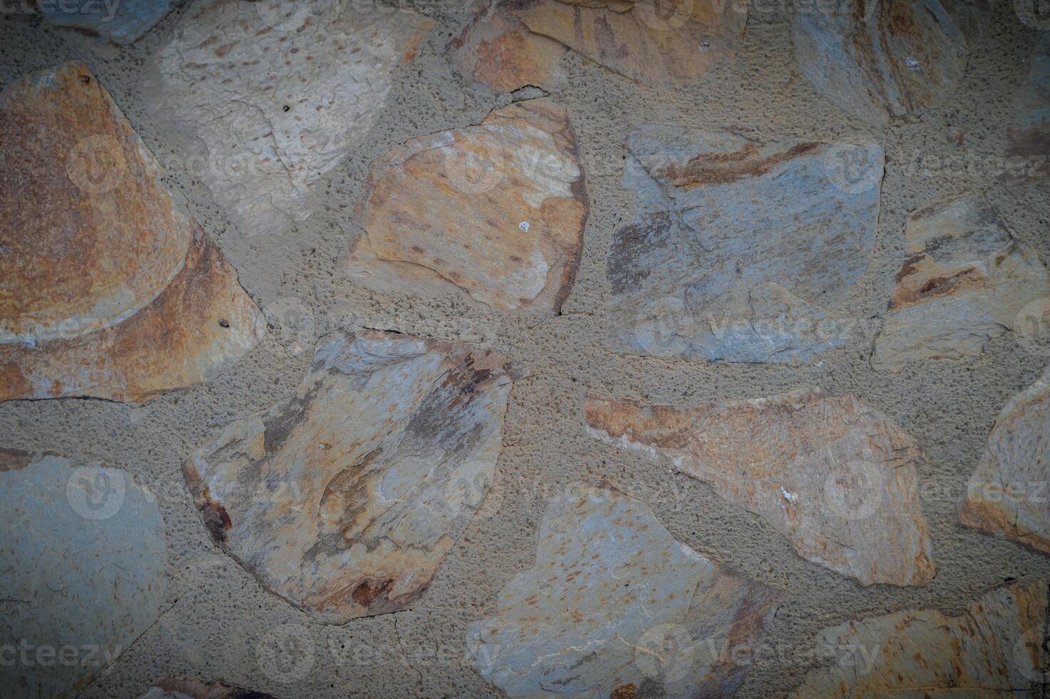Stacked stone wall background horizontal photo