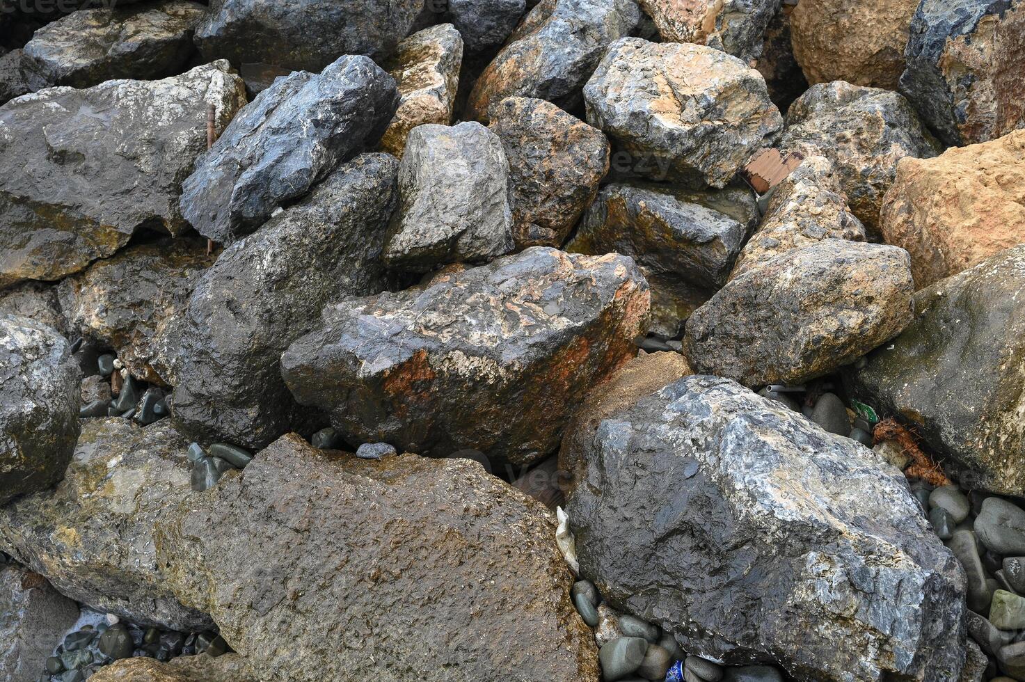 stones on the seashore background, stone texture 1 photo