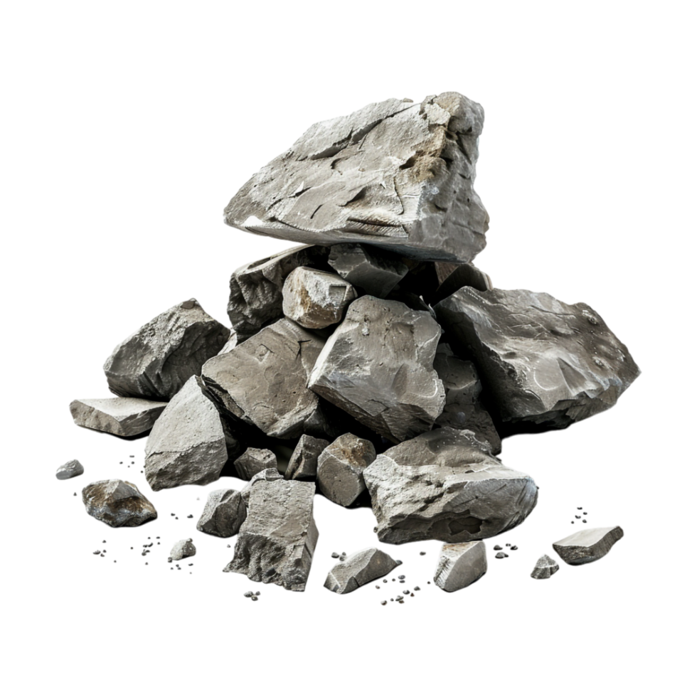 Raw Mountain Rocks Stack on Transparent Background png