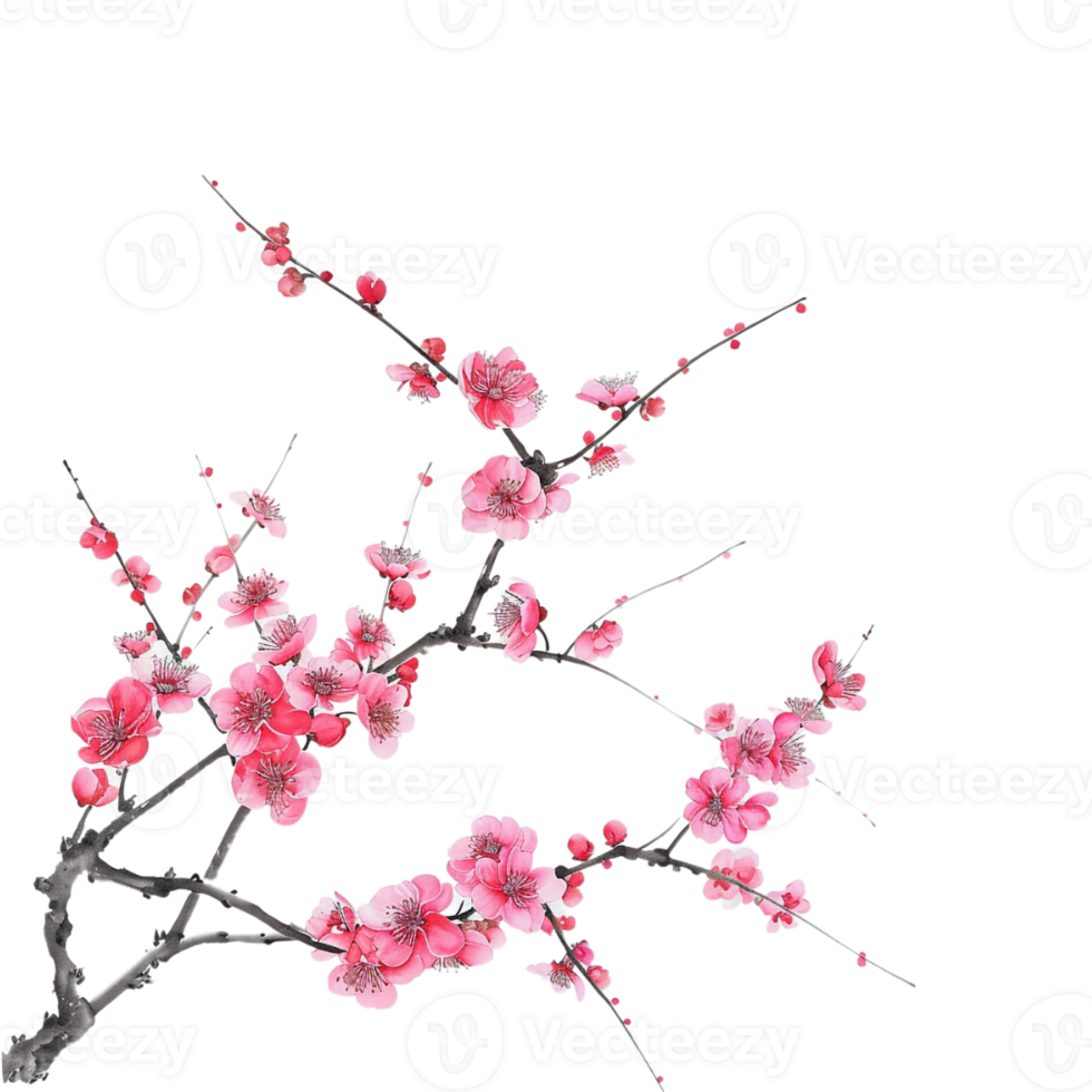 Plum blossom Fruit tree on Transparent Background png
