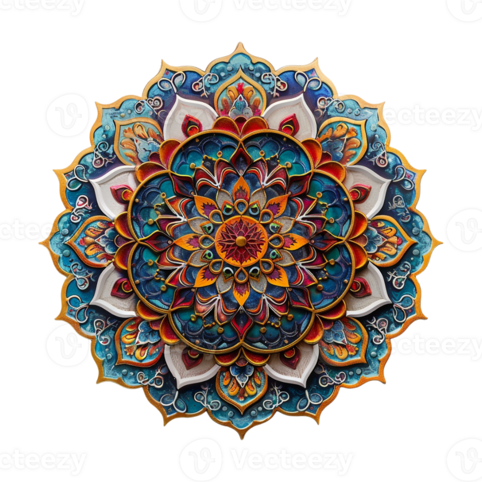 Indian Traditional Mandala Art on Transparent Background png