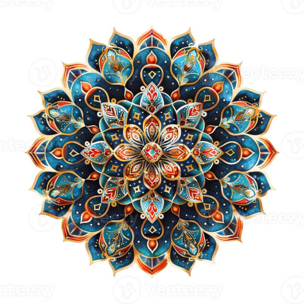 Indian Traditional Mandala Art on Transparent Background png