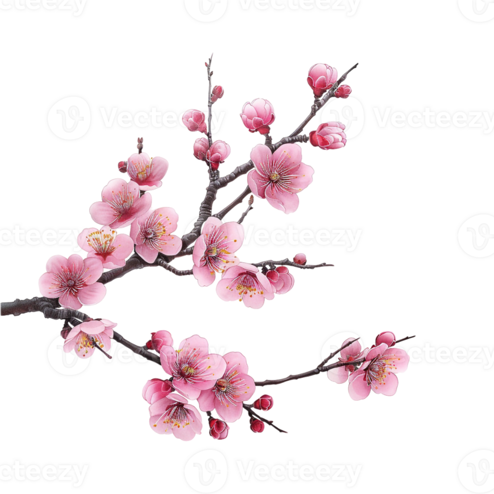 Plum blossom Fruit tree on Transparent Background png