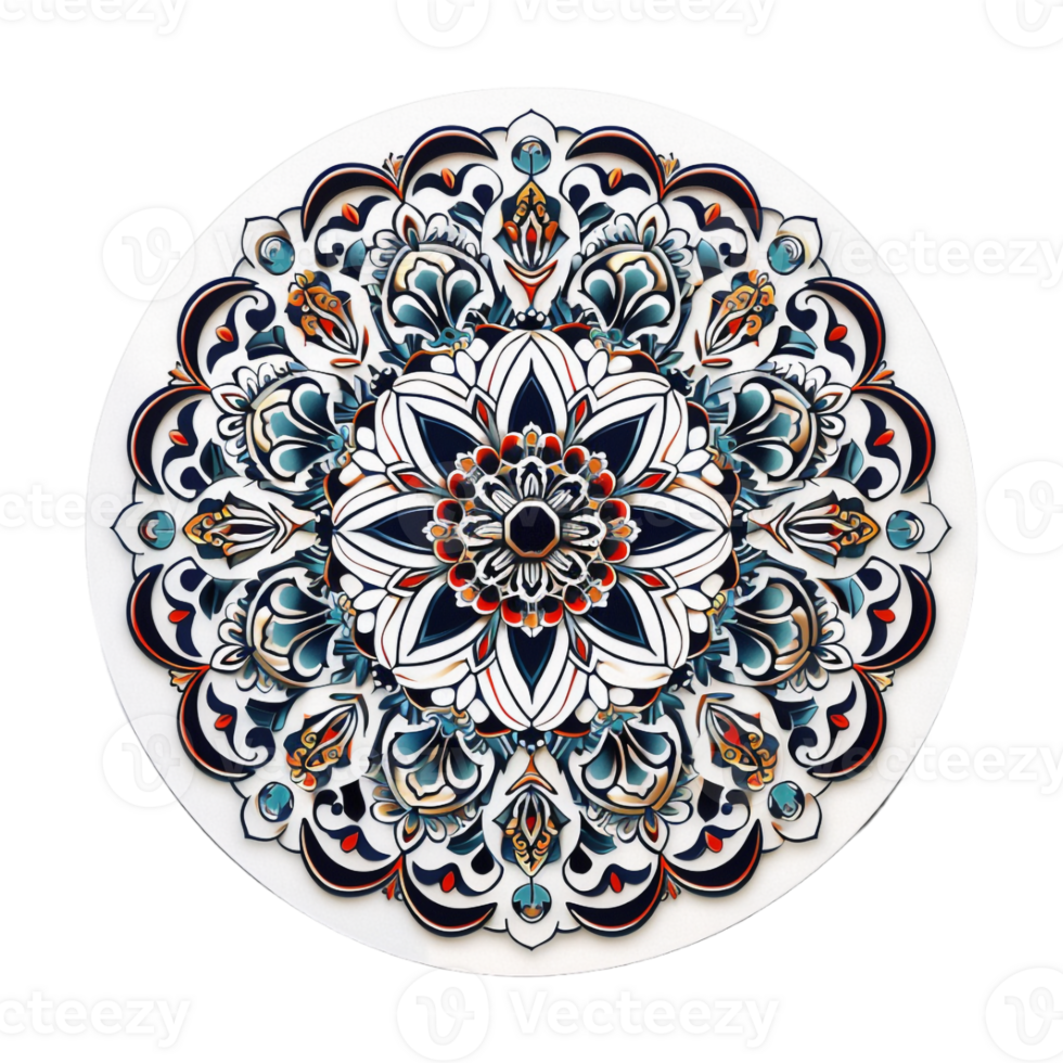 Indian Traditional Mandala Art on Transparent Background png