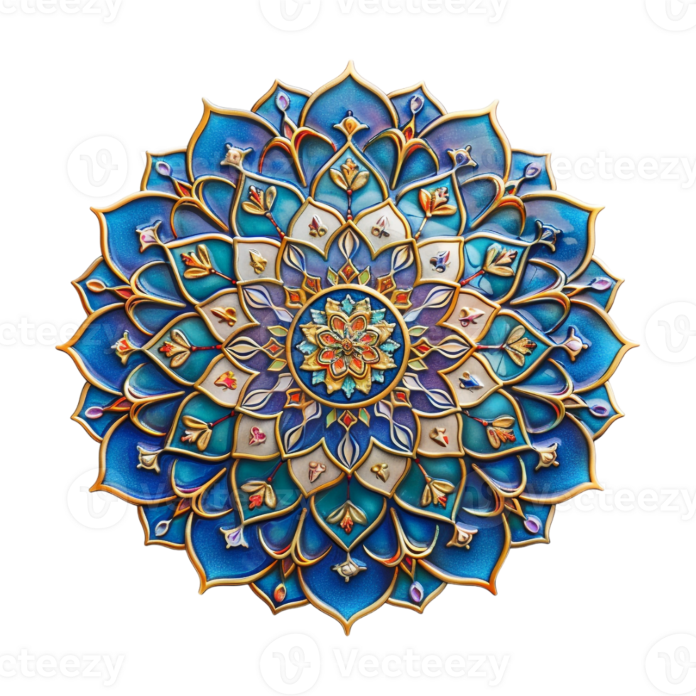 Indian Traditional Mandala Art on Transparent Background png
