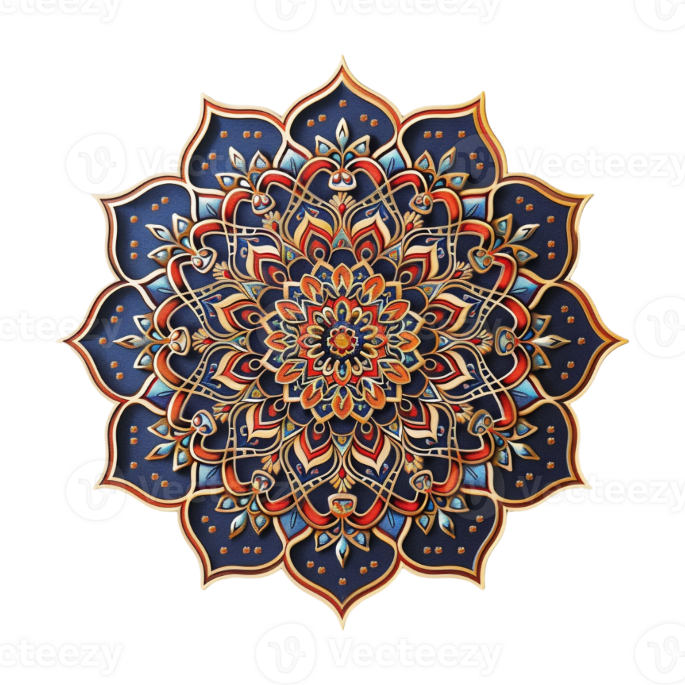 Indian Traditional Mandala Art on Transparent Background png