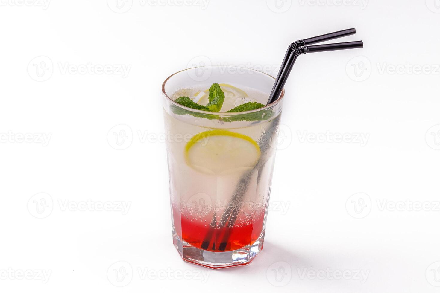 fresh lemonade in a glass on a white background 1 photo