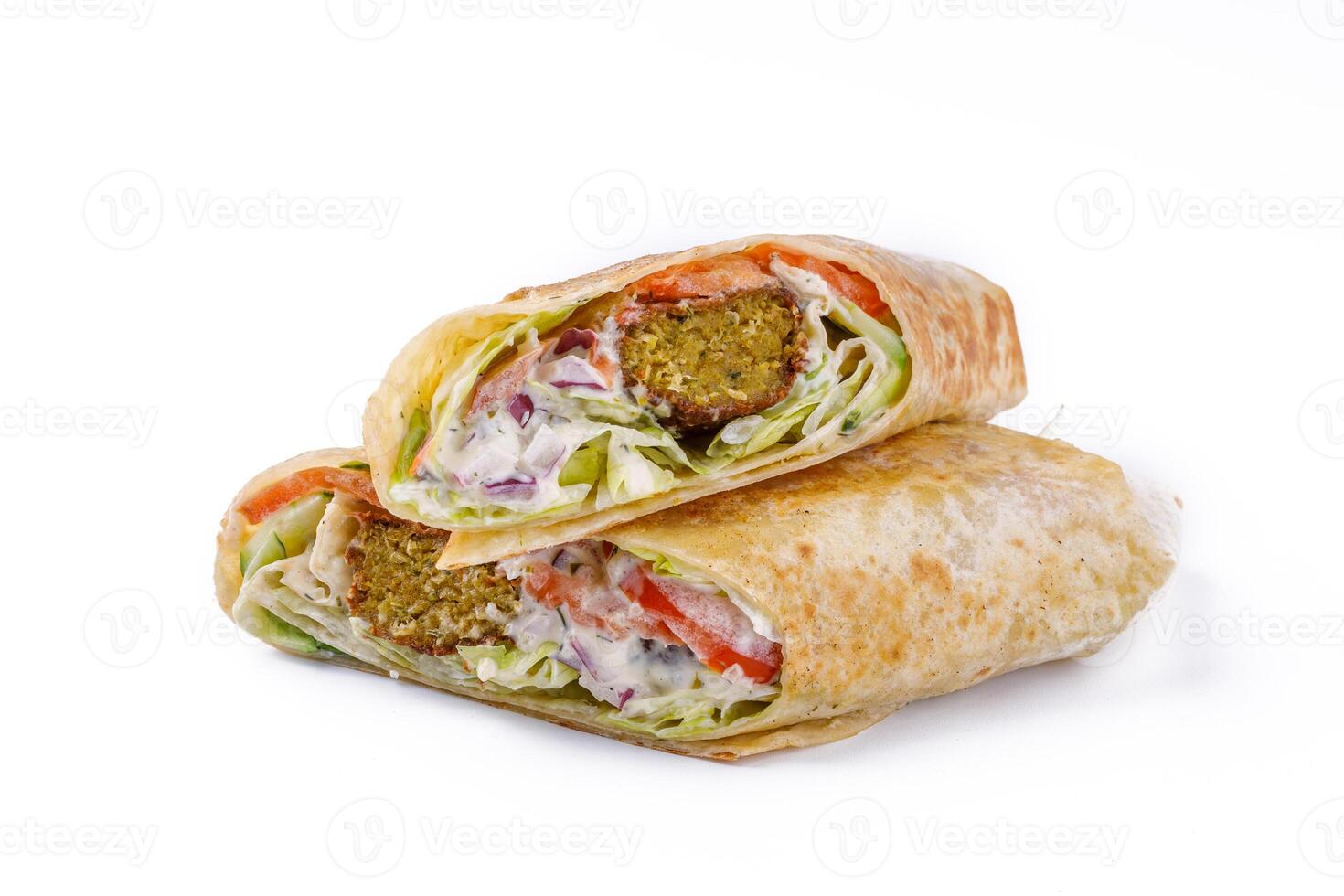 appetizing shawarma on a white background 1 photo