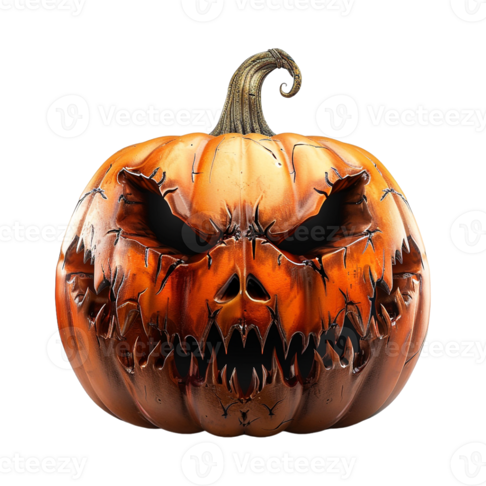 Halloween Horror Pumpkin on Transparent Background png