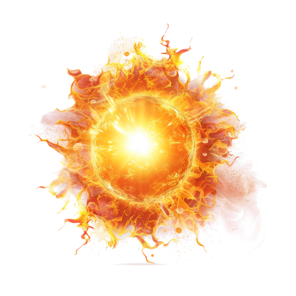 Fire in Round Shape on Transparent Background png